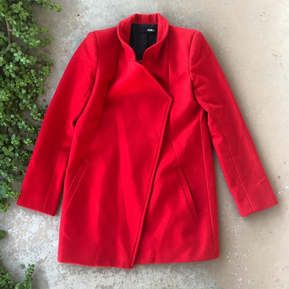 NICHOLAS Jackets & Blazers - NICHOLAS Revolve Felted Wool Coat in Neon Red